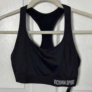 VICTORIA SPORT The Player Black Racerback Sports Bra size Small